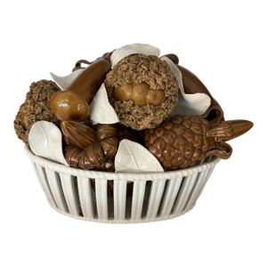 Vintage Italian Ceramic Basket of Mushrooms From Neiman Marcus