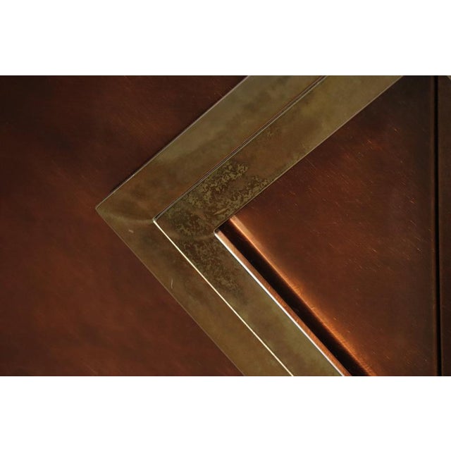Gold Minimalist Sideboard in Patinated Bronze Metal, 1970s For Sale - Image 8 of 18