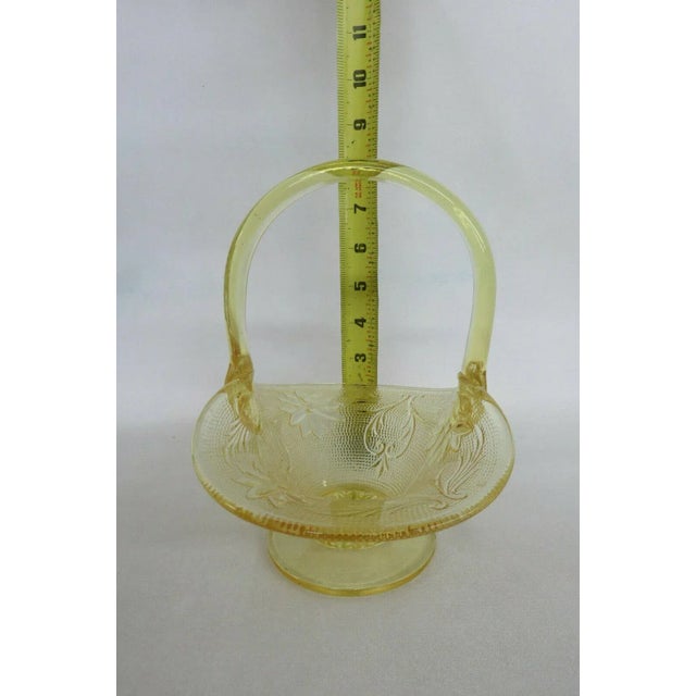 Tiara Sandwich Glass Yellow Mist Basket Candy Dish Chairish