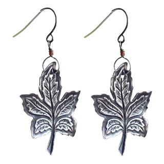 Sterling Silver Maple Leaves Earrings For Sale