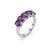 Amethyst Engagement Stackable Ring, Half Band Gemstone Ring Us 7 For Sale - Image 4 of 5