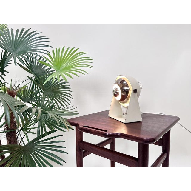 Contemporary Small Space Age Italian Chrome and Metal Ball Table Lamp, 1960s For Sale - Image 3 of 18