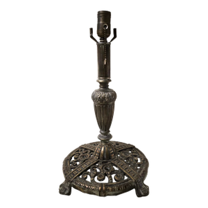 Antique 1920's Table Lamp With a Cast Iron Base