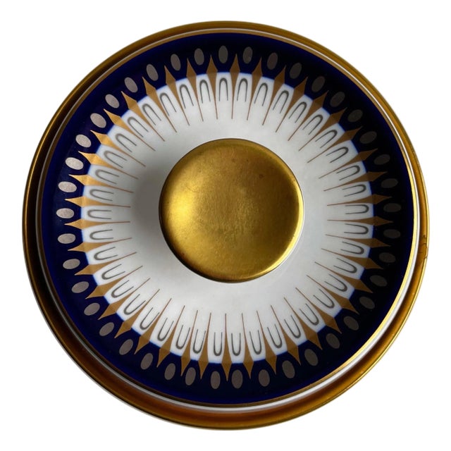 Vintage Mid-Century Real Cobalt Dish with Lid by Edelstein Bavaria, Germany For Sale