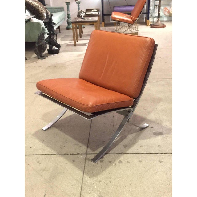 Mid Century Modern Chairs With Steel Base A Pair Chairish