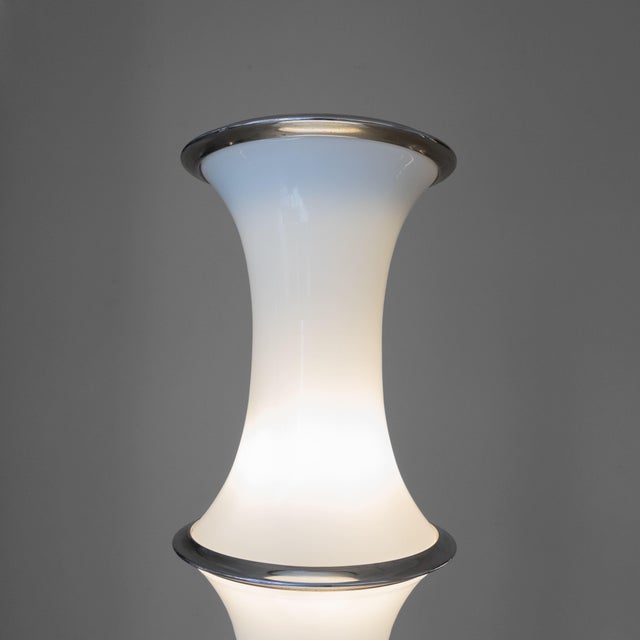 Floor Lamp in Opal Glass and Steel, 1970 For Sale - Image 12 of 13