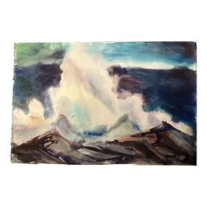 1970’s Original Abstract Seascape Watercolor Painting