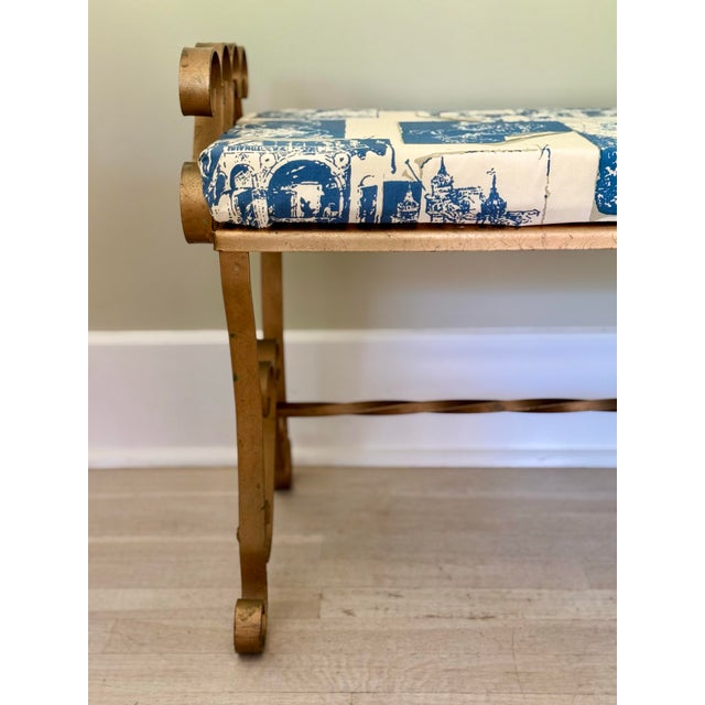 Mid 20th Century Vintage French Provincial Style Bench For Sale - Image 6 of 12