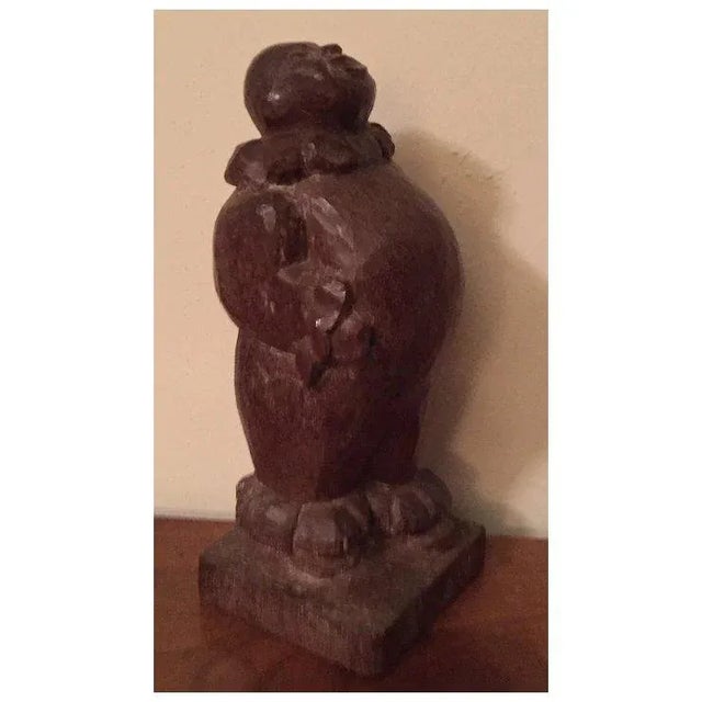 Antique French Art Deco Carved Wood Sculpture of a Clown or Jester For Sale In New York - Image 6 of 10