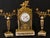19th C French Louis XVI Bronze Crystal Clock Set 3Pc For Sale - Image 17 of 17