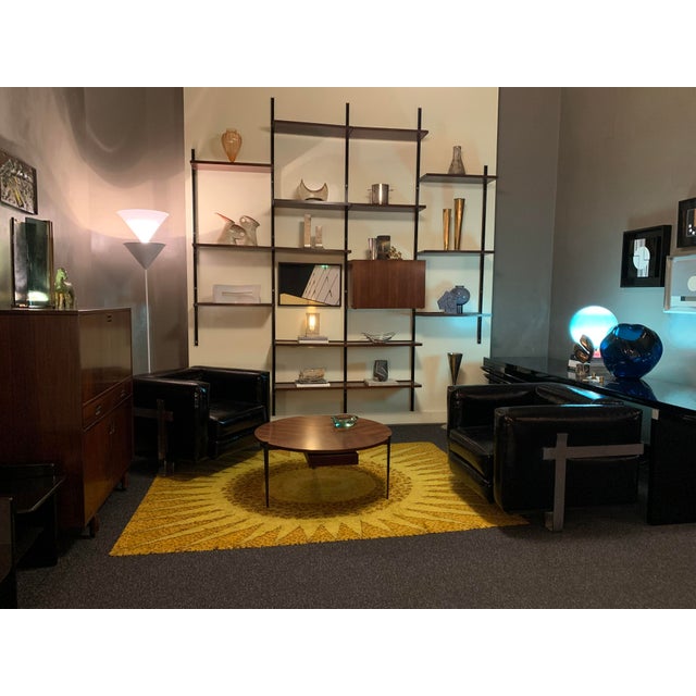 Metal Italian Club Chairs in Black Vinyl and Steel by Luigi Caccia Dominioni for Azucena, 1960s, Set of 2 For Sale - Image 7 of 13