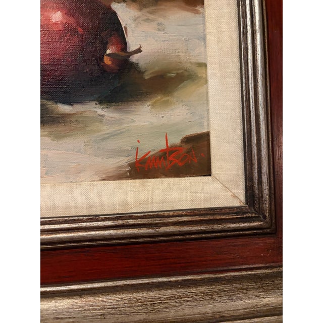 Mid 20th Century Mid 20th Century Apple Still Life by Alzada Knutson. Oil on Masonite. For Sale - Image 5 of 8