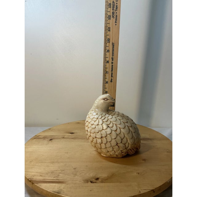 2 Vintage Handmade Ceramic Quail Hen Chick Birds MCM Figurines Artist Signed 1961 For Sale - Image 10 of 12
