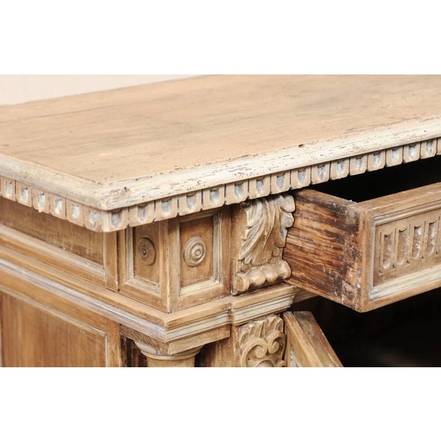 Camel Italian 19th Century Console Cabinet with Columns For Sale - Image 8 of 11
