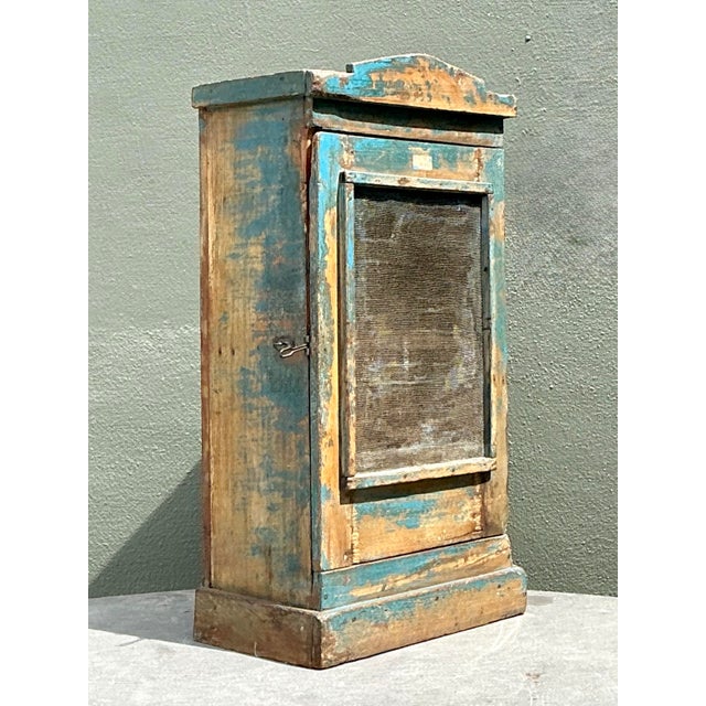 Vintage Rustic Painted Wood Cabinet For Sale - Image 11 of 12