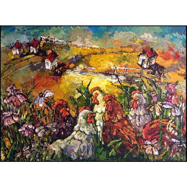 "Untitled" framed Original Acrylic Painting on Canvas by Maya Eventov Hand Signed by the Artist museum mounted, matted and...