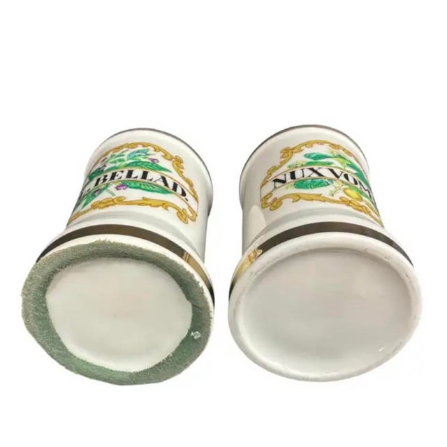 Ivory Pair of Vintage Apothecary/Pharmacy Jars With Lids For Sale - Image 8 of 9