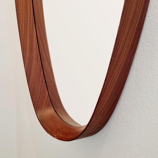 Mid-Century Scandinavian Oval Mirror, 1960s For Sale - Image 4 of 8