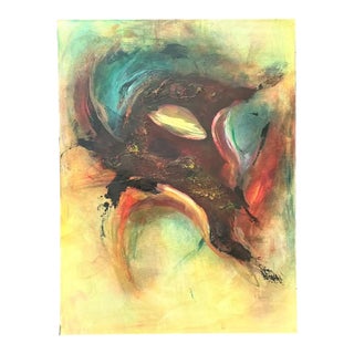 Vintage Abstract Expressionist Oil Painting on Canvas For Sale