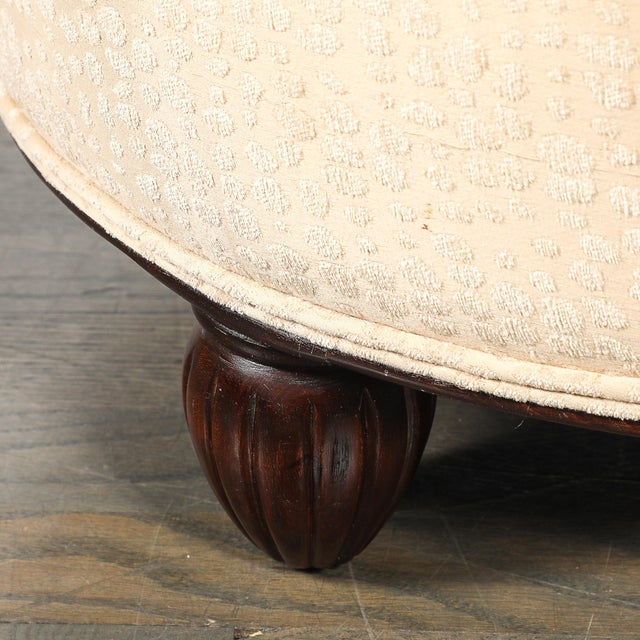Wood Art Deco Upholstered Ottomans With Walnut Reeded Supports Manner of Ruhlmann For Sale - Image 7 of 13