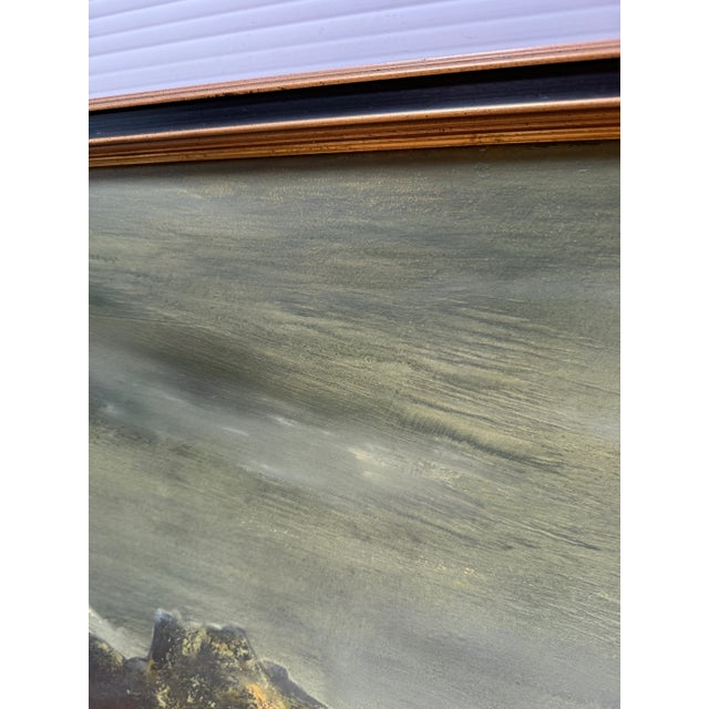 Green Circa 1964 Nan S. Fowler Original Oil Painting on Masonite For Sale - Image 8 of 12