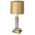 Acrylic Glass and Brass Italian Table Lamp with Silk Lamp Shade, 1960s For Sale