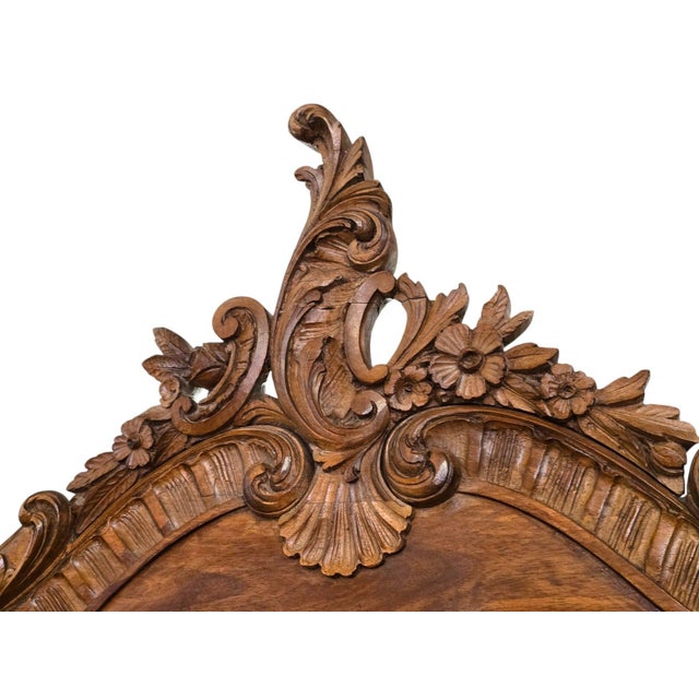 Early 1900s Triple Width Walnut Louis XV French Style Armoire. For Sale - Image 4 of 18