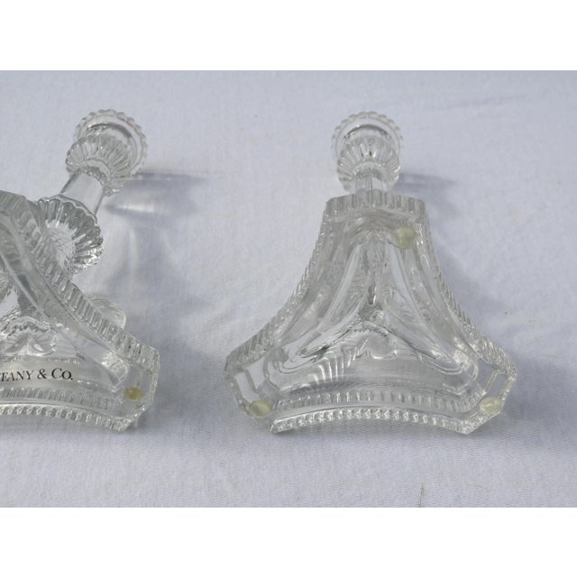 Glass Tiffany & Co. Clear Crystal Candlesticks With Dolphin Motif-a Pair For Sale - Image 7 of 16