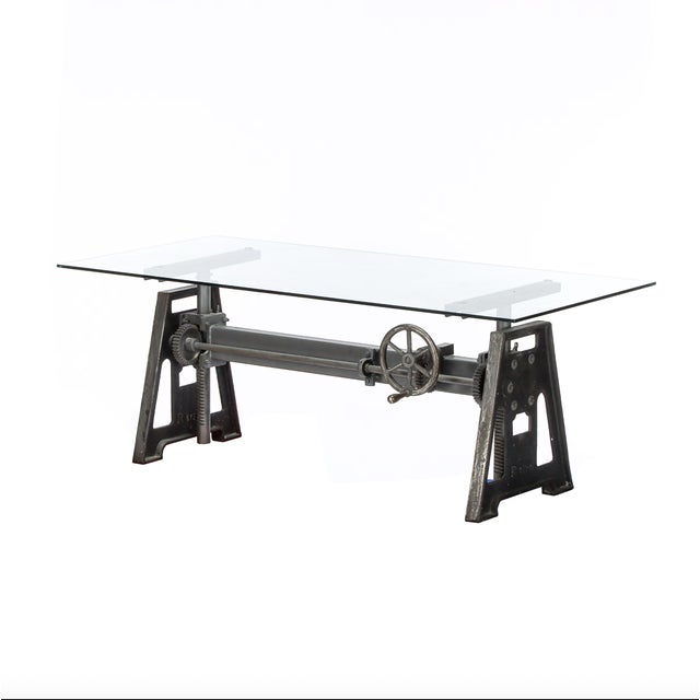 Industrial Industrial Iron and Glass Workbench, Denmark For Sale - Image 3 of 4
