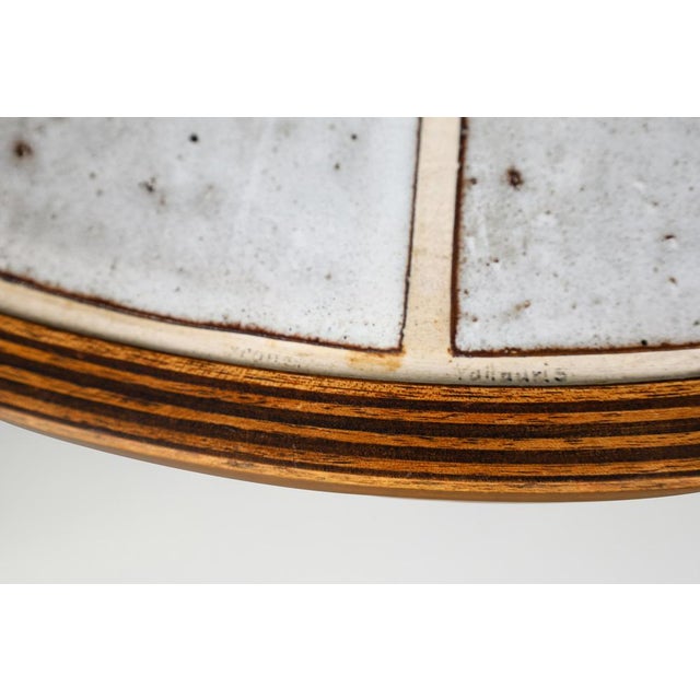 Black Ceramic Coffee Table with Sculptural Pedestal Base from Vallauris, 1960s For Sale - Image 8 of 15