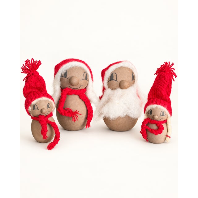 Mid-Century Modern Vintage Christmas Family by Jette Nissen, Denmark, 1960s, Set of 4 For Sale - Image 3 of 9