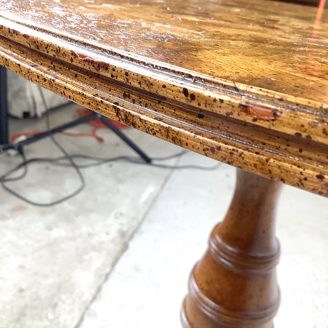 Weiman Oxford Burl Veneer Pedestal Accent Table For Sale - Image 12 of 16