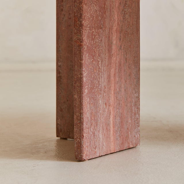 Brown Italian Red Travertine Coffee Table, 1970s For Sale - Image 8 of 8