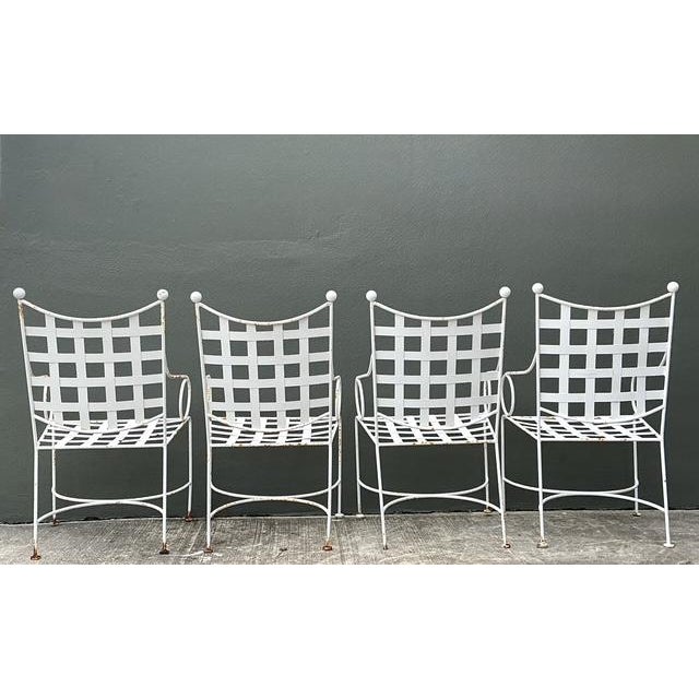 Vintage Wrought Iron Dining Chairs After Papperzini For Sale - Image 9 of 15