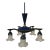 1910s Blue Chandelier With 5 Frosted Glass Shades - Dagobert Peche For Sale