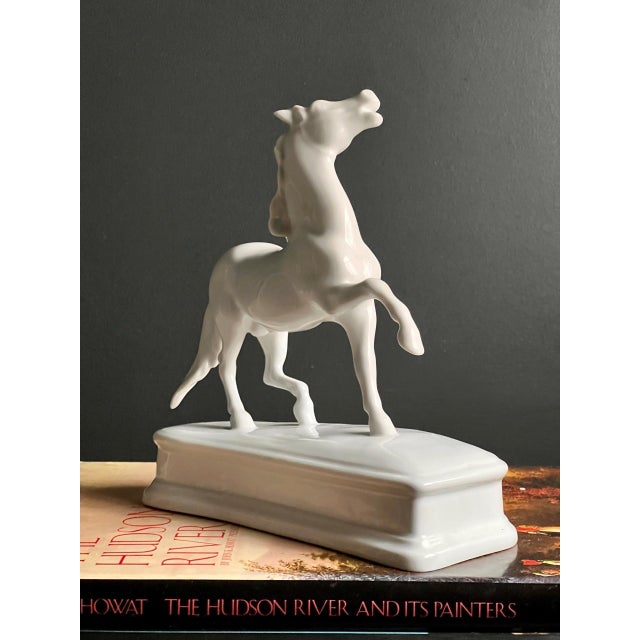 Figurative 1960s Herend White Porcelain Horse Figurine Sculpture For Sale - Image 3 of 17