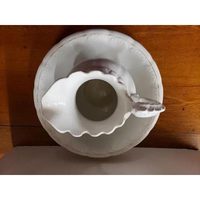 Late 20th Century Admiral Vp Company Ironstone Pitcher & Wash Basin/Bowl - 2 Piece Set For Sale In New Orleans - Image 6 of 9