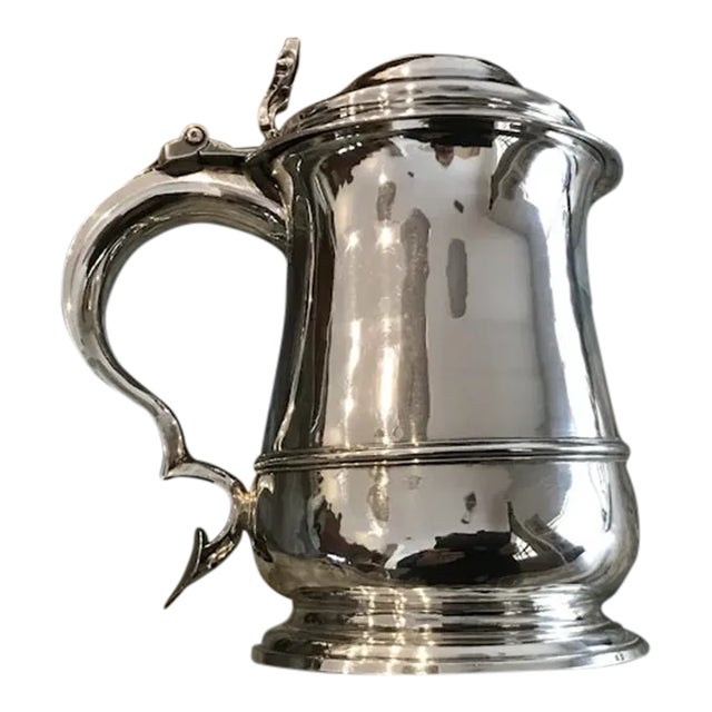 Early 18th Century English Sterling Silver Tankard For Sale