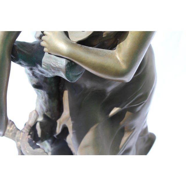 Antique Bronze Lady Figurine Signed Champagne Lg Title Charmeise circa 1900 For Sale - Image 9 of 18