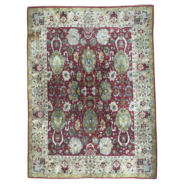 Large French Agra Janus Rug, 1950s For Sale