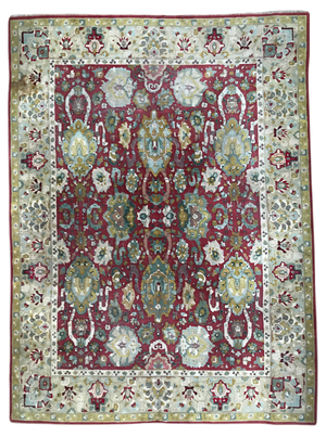 Large French Agra Janus Rug, 1950s