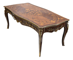 Louis XV French Coffee Table in Floral Marquetry