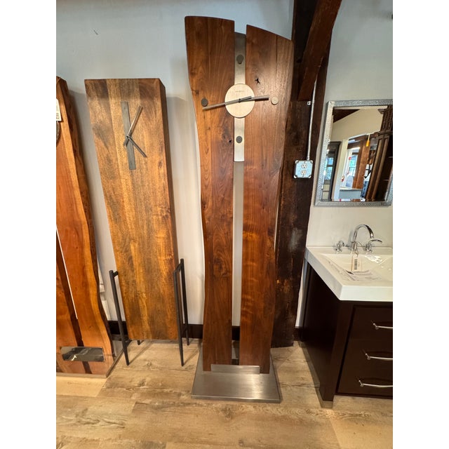 Natural Walnut finish on solid Walnut hardwood, featuring knots, natural edges, and distressing that brings out the rich...