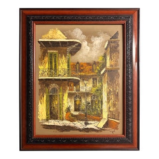 1970s Myrl d'Arcy | "622 Pirates Alley With St. Anthony's Garden Gate" | Original Oil on Board | New Orleans French Quarter For Sale