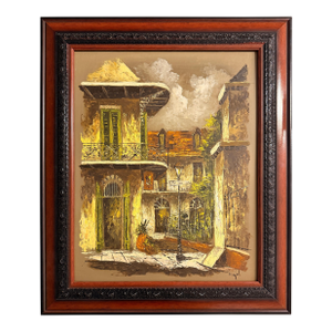 1970s Myrl d'Arcy | "622 Pirates Alley With St. Anthony's Garden Gate" | Original Oil on Board | New Orleans French Quarter