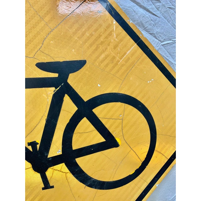 Vintage Reflective Bicycle Road Sign For Sale - Image 9 of 12