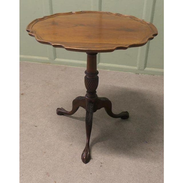 Wood 19th Century Tilt Top Wine Table on 3-Footed Base For Sale - Image 7 of 8