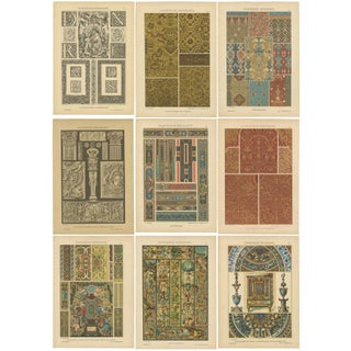 Compilation of German Renaissance Artwork from Der Ornamentenschatz, 1887, Paper, Set of 9 For Sale