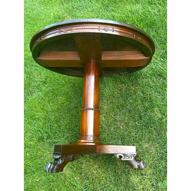 Antique, Mahogany, English, Pedestal Table, With Carved, Claw Feet, Late 19th Century For Sale - Image 9 of 11
