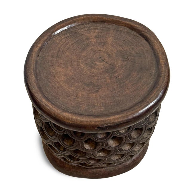 Carved Vintage Bamileke Round Side Table / Stool For Sale - Image 4 of 5